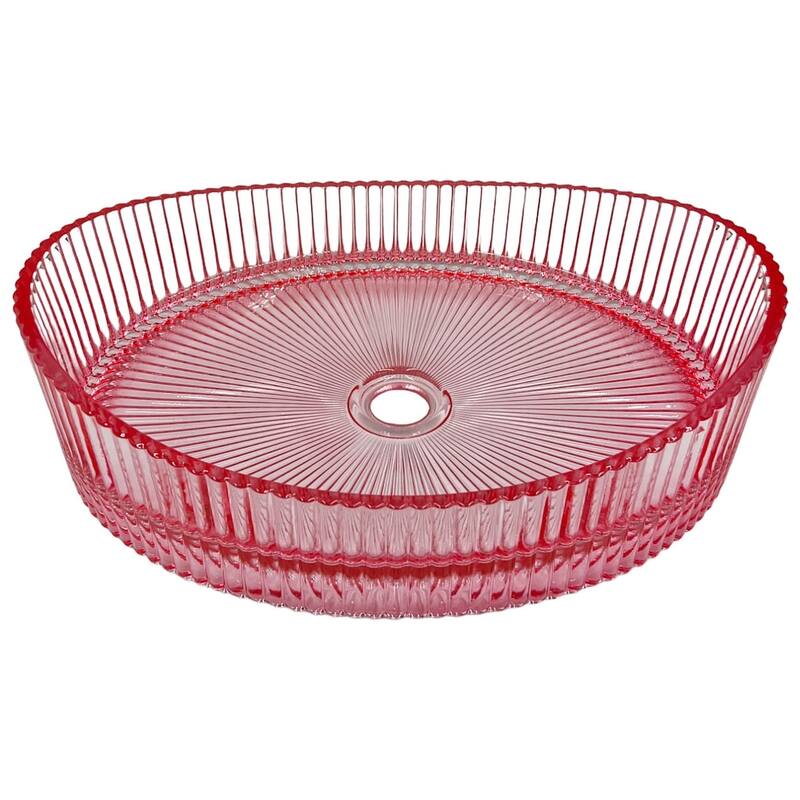 Decorative 20" Oval Crystal Vessel Sinks With White Base