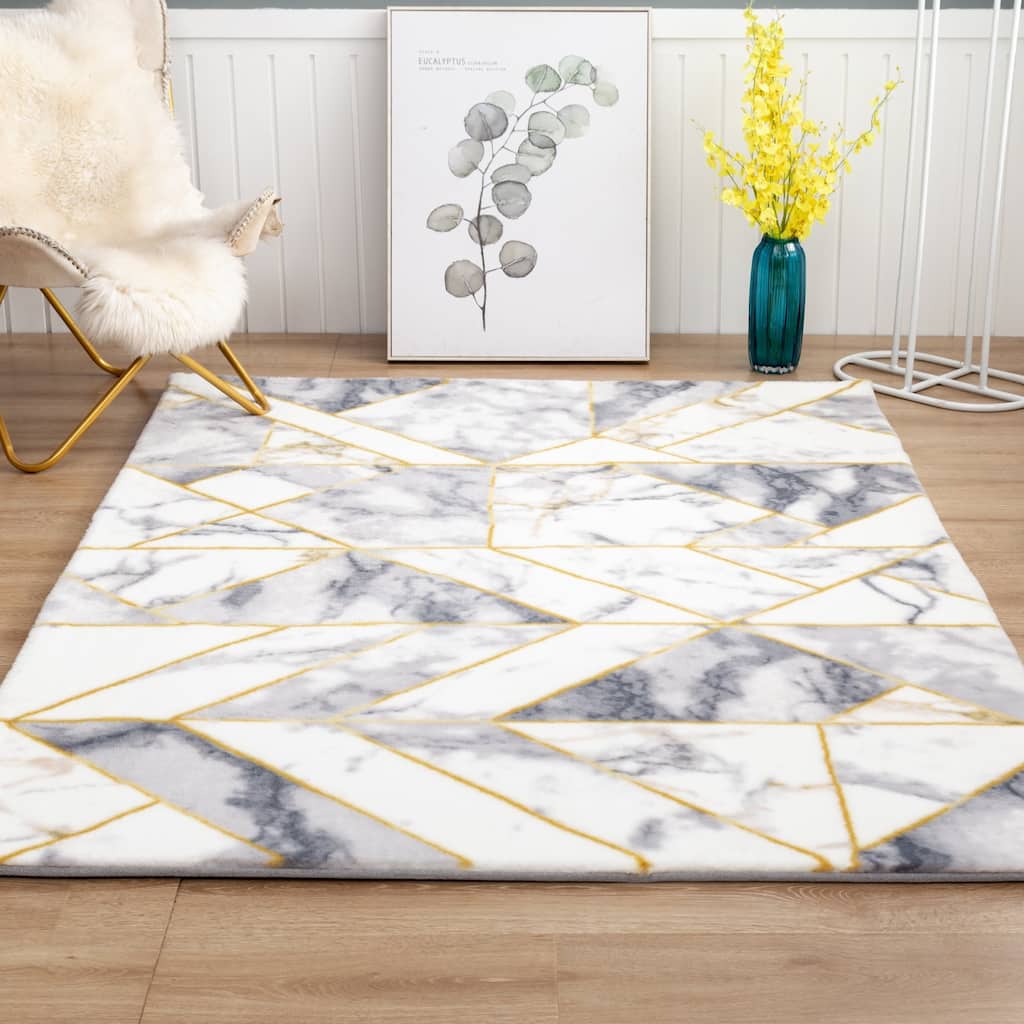 Luxury Collection Abstract Marble 5x7 Area Rug - 5' X 7'