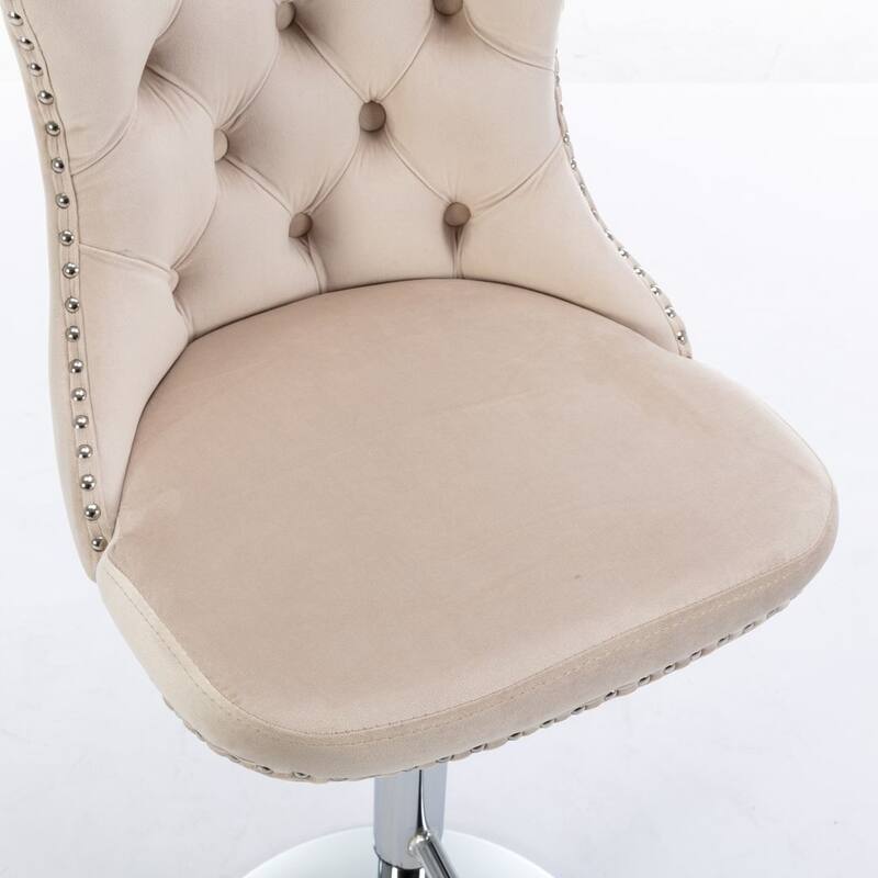 Bar stools with Backs Luxurious Velvet Swivel - Adjustable Height, Set of 2