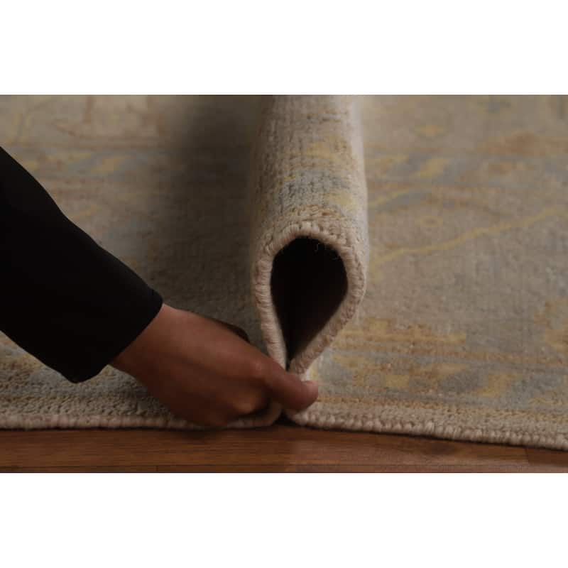 Earth Tone Camel Oushak Indian Area Rug Handmade Wool Carpet - 8'0" x 9'10"