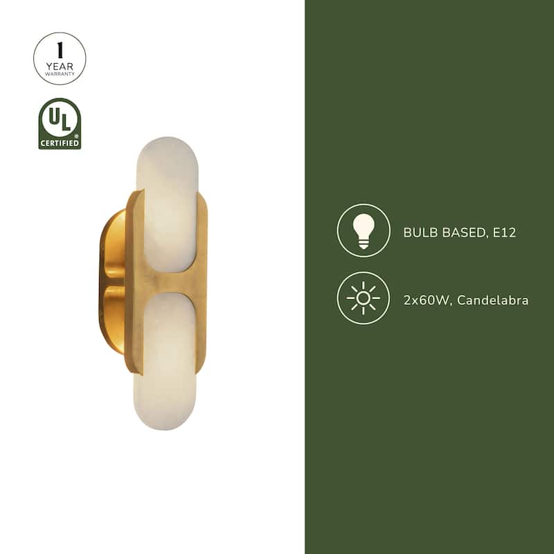 Alora Lighting WV357214 Odin 2 Light 4" Tall Bathroom Sconce