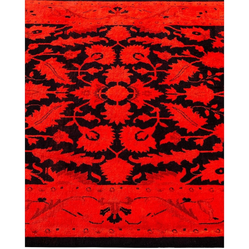Overton Hand Knotted Wool Vintage Inspired Modern Contemporary Overdyed Red Area Rug - 3' 1" x 5' 0"