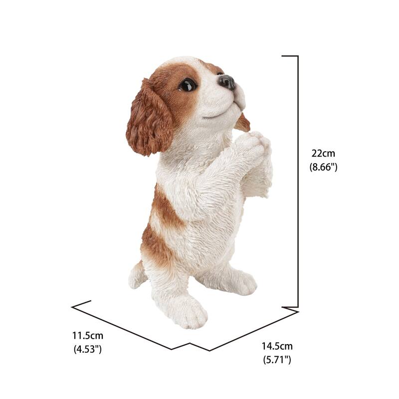 8.5" Praying Cavalier King Charles Spaniel Puppy Outdoor Garden Statue