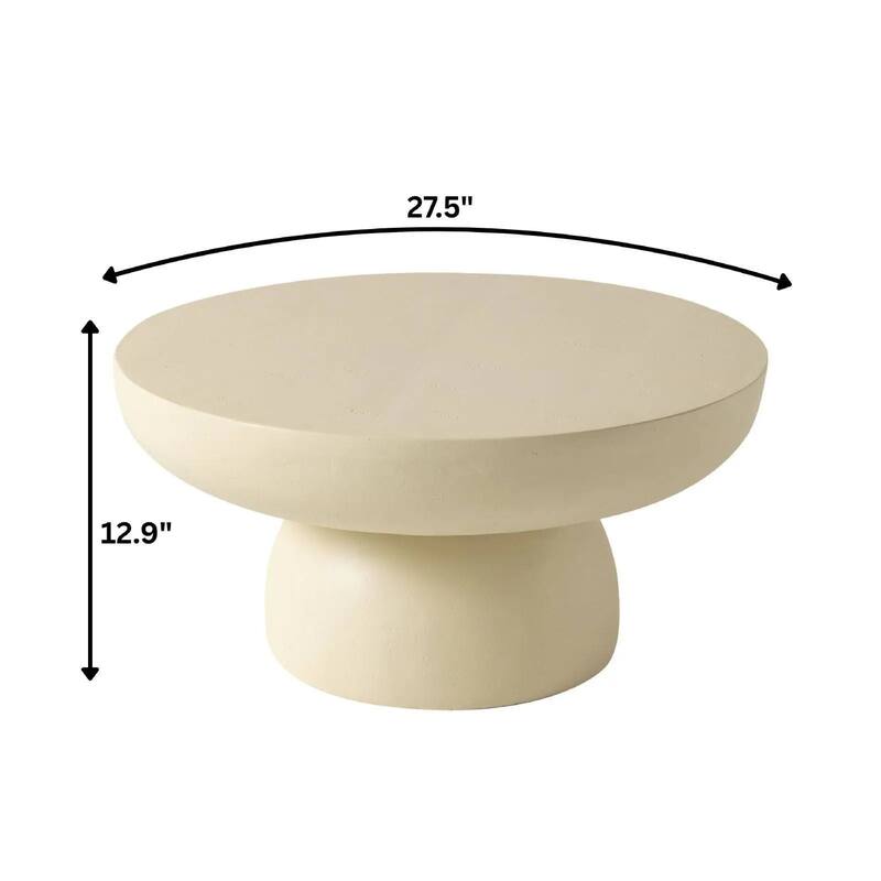 Ruben 27" Round Fiberstone Coffee Table with Powder-Coated Finish