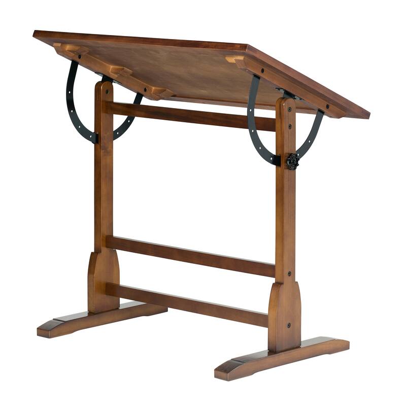 Studio Designs 36-inch Vintage Wood Drafting Table with Angle Adjustable Top for Drawing