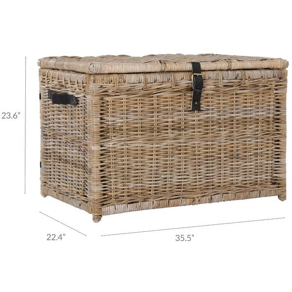 happimess Michael 35" Wicker Storage Trunk, Natural