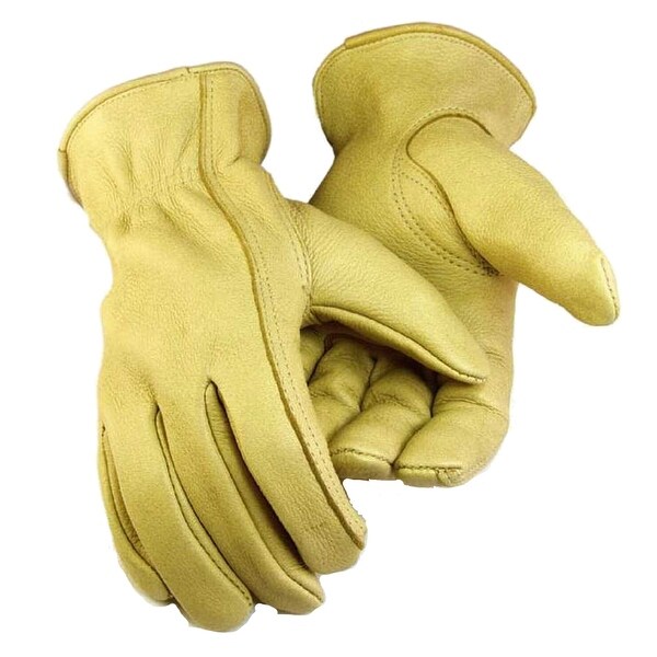 Northstar Womens Tan Deerskin Gloves (Unlined), Elastic Wrist 012T