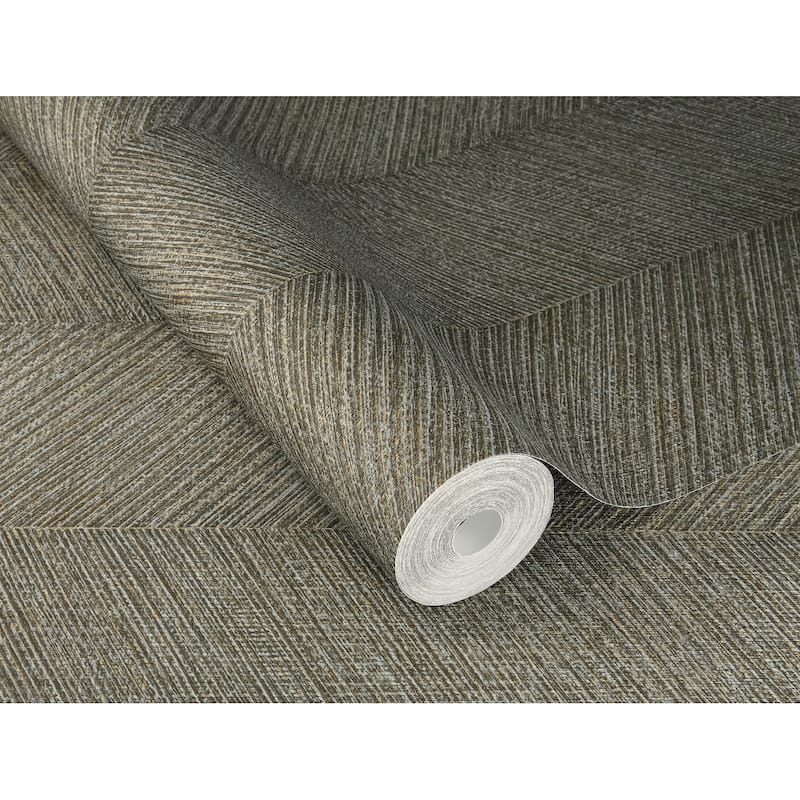 A-Street Prints Ione Evergreen Textured Chevron Wallpaper