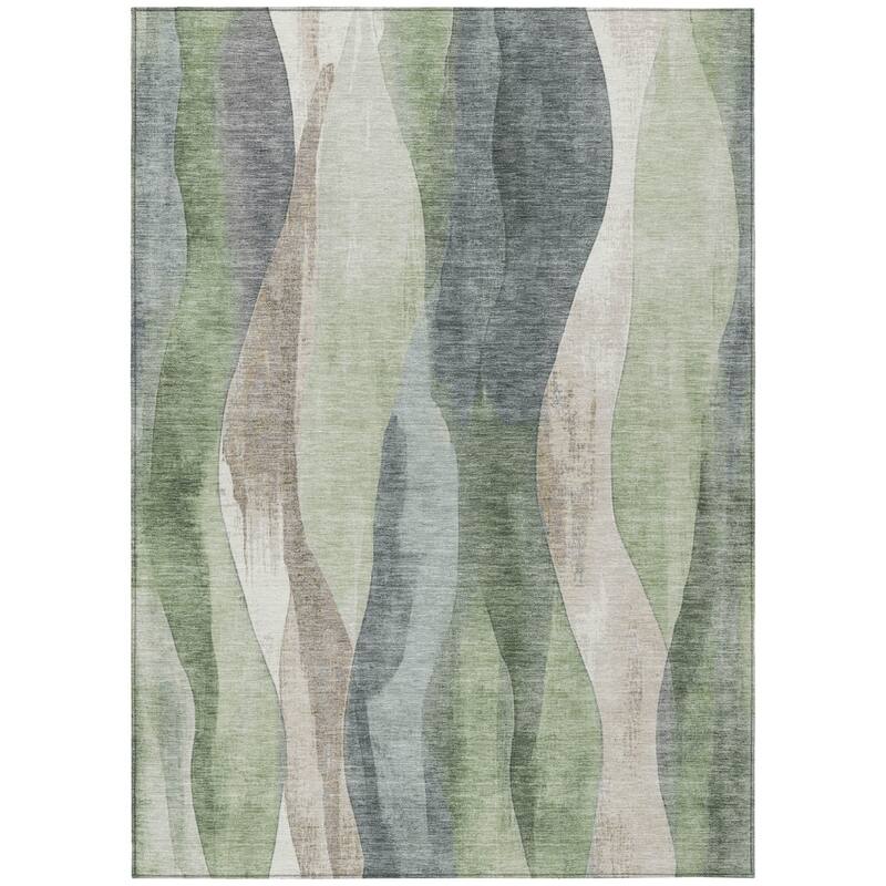 HomeRoots Abstract Transitional Rectangle Outdoor Rug