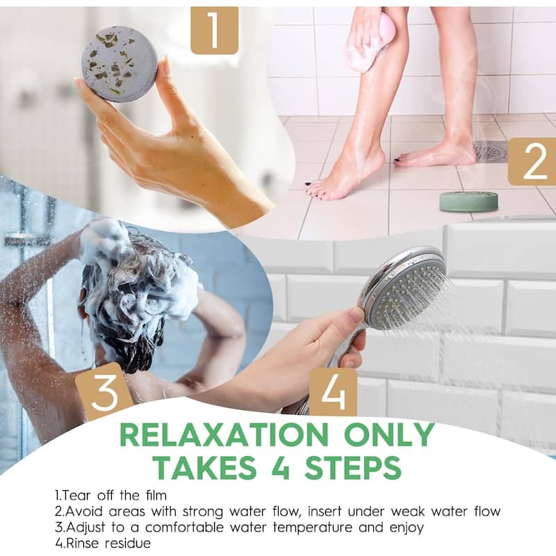 Natural Home Spa Self Care Relaxation Shower Bombs Beauty Gifts 8 Pack