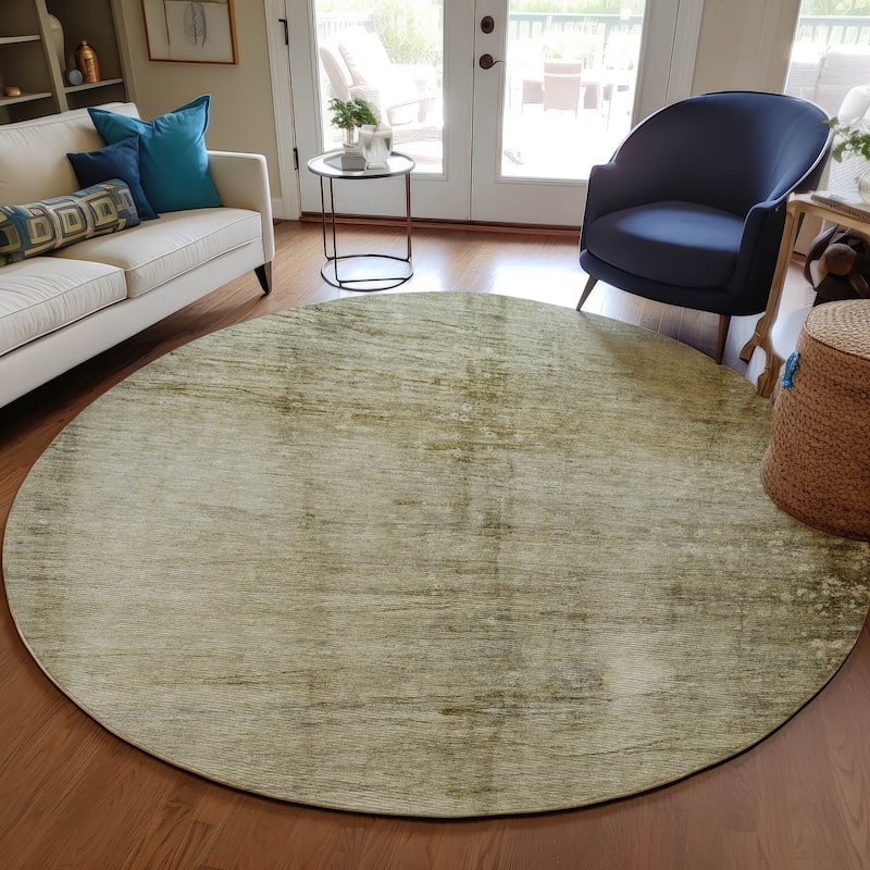 Machine Washable Indoor/ Outdoor Chantille Solid Ombre Rug - Taupe - 8' x 8'