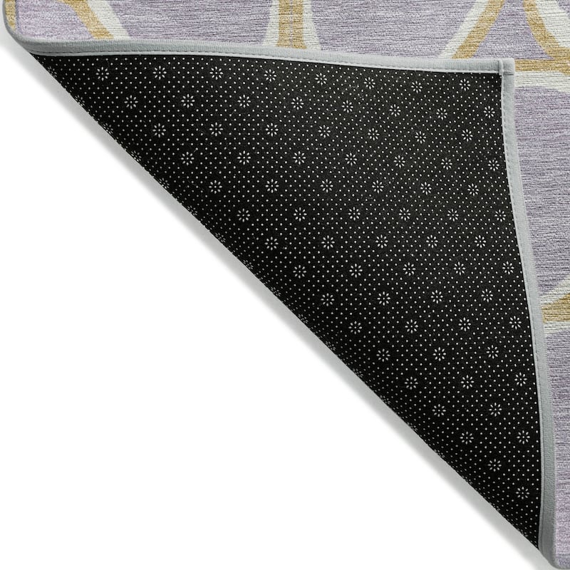 Machine Washable Indoor/ Outdoor Modern Bubbles Chantille Rug