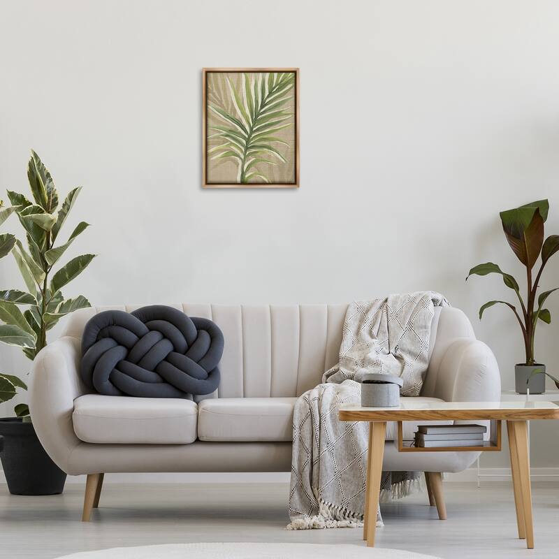 Stupell Rustic Palm Plant Framed Floater Canvas Wall Art Design By June Erica Vess