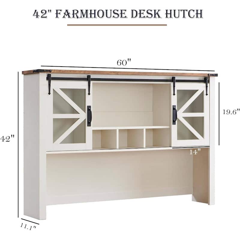 42" Farmhouse Desk Hutch, Only Match Afulyperfllc's Farmhouse Desk