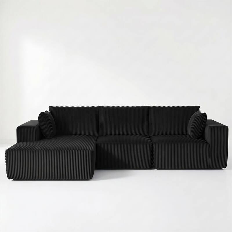 Modular Sectional Sofa, Cloud L-Shaped Couch with Deep Seats and Chaise, Upholstered Boneless Modular Couch