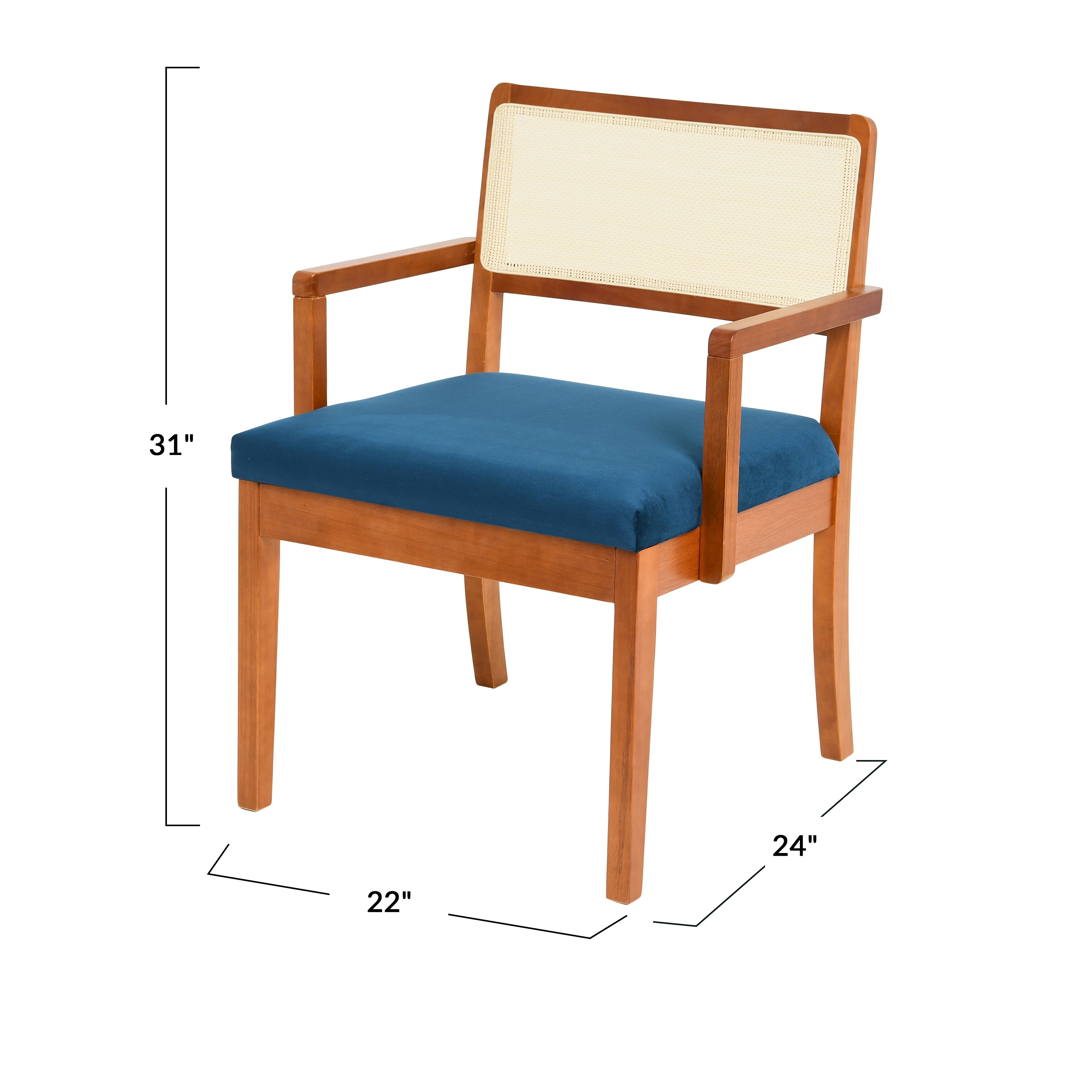 Cane shop velvet chair