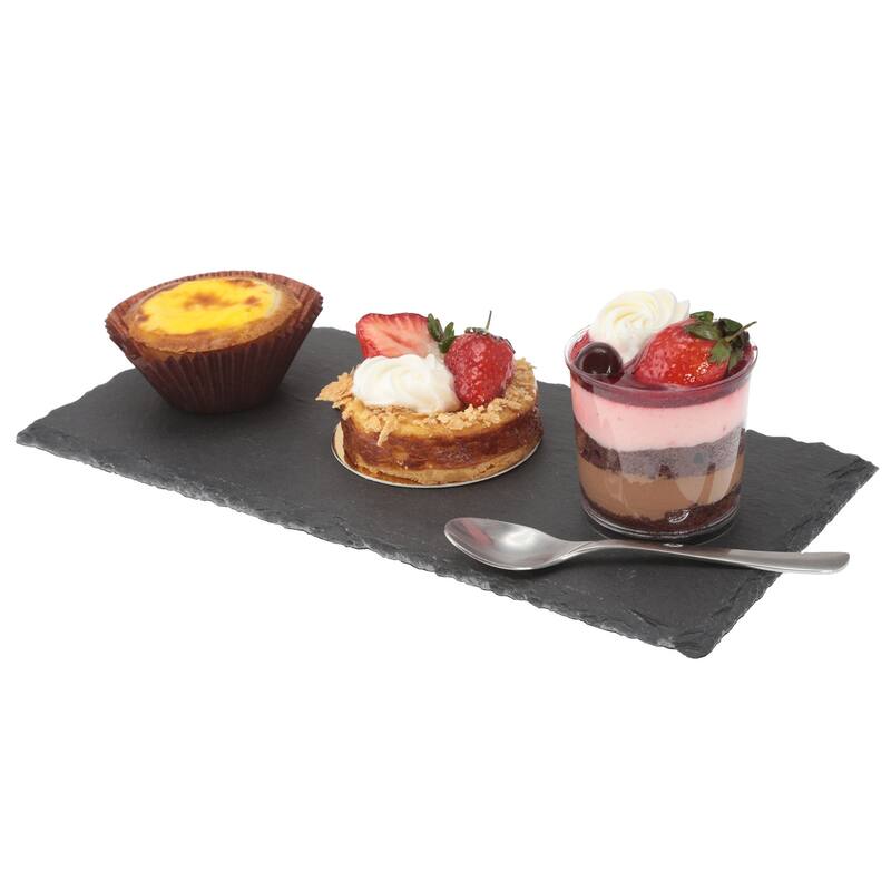 Creative Home Genuine Slate Rectangular Food, Cheese, Dessert Serving Board, Small, 5.5" L x 12" W