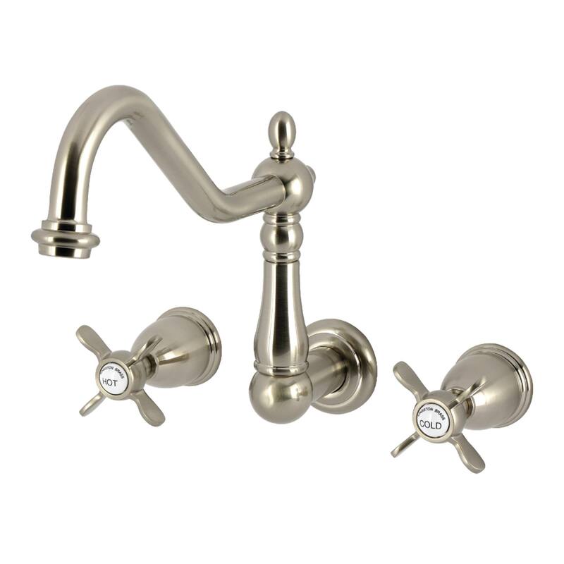 Kingston Brass Essex Double-Handle Wall-Mount Pre-Rinse Bridge Kitchen Faucet