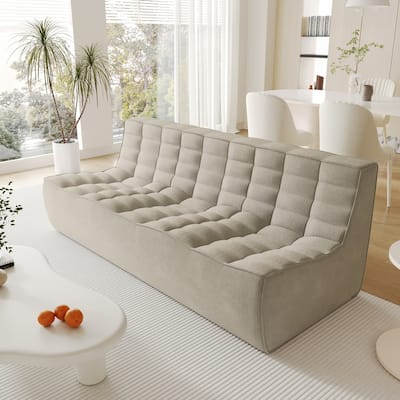 Armless 3-Seat Large Bean Bag Chair Lazy Floor Sofa Couch Fireside Chair