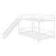 preview thumbnail 13 of 36, Unique Design Twin over Twin Size Metal Bunk Bed with Slide and Guardrails