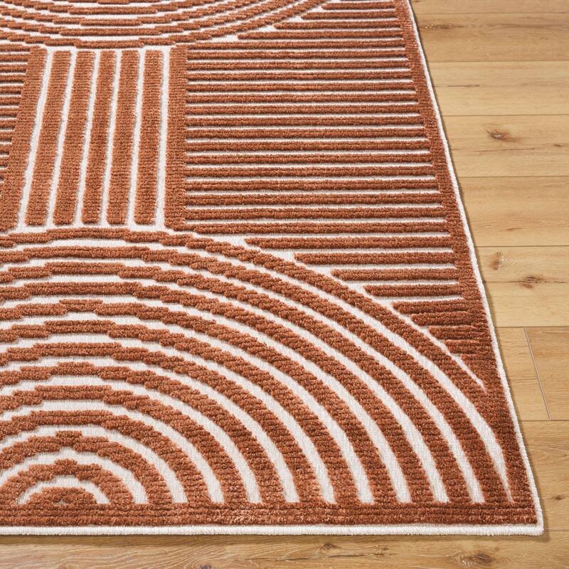 Livabliss Lyna Mod Stripe Machine Washable Area Rug