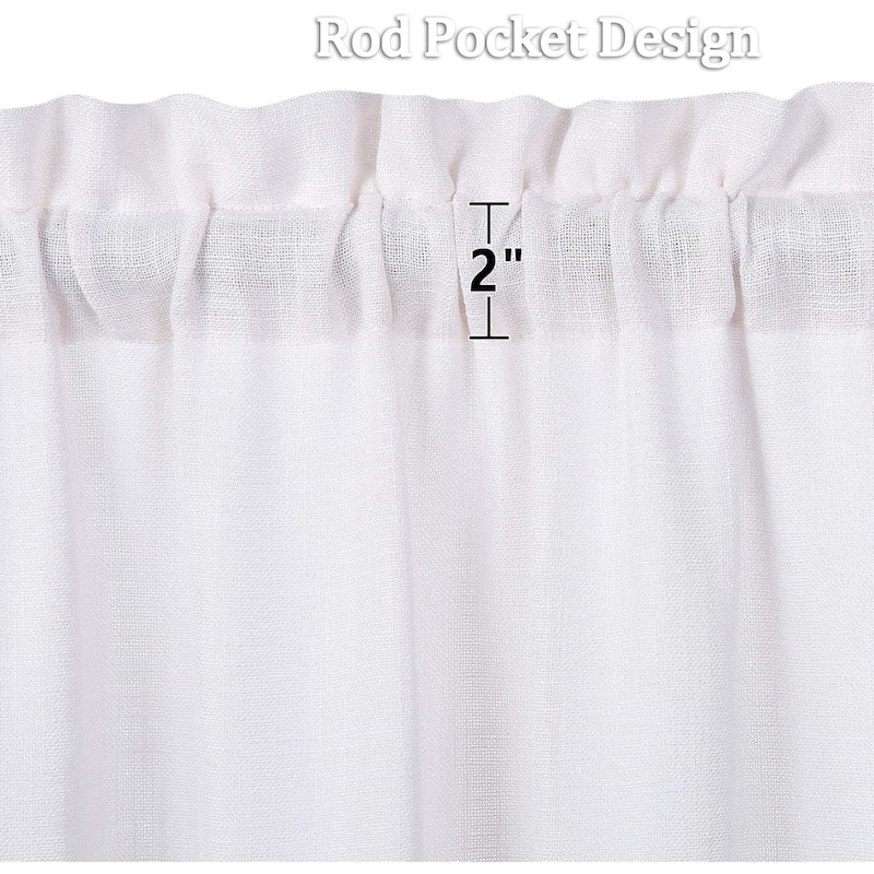 Faux Linen Textured Semi-Sheer Kitchen Tier Curains or Valances