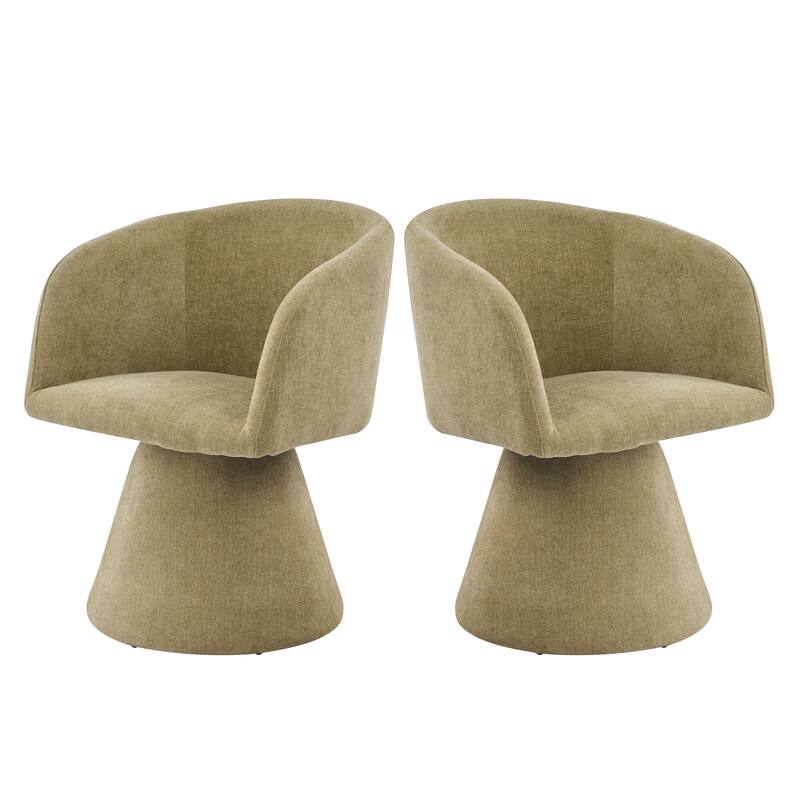 Christopher Knight Home - 180° Swivel Upholstered Dining Chairs with Metal Frame (Set of 2)