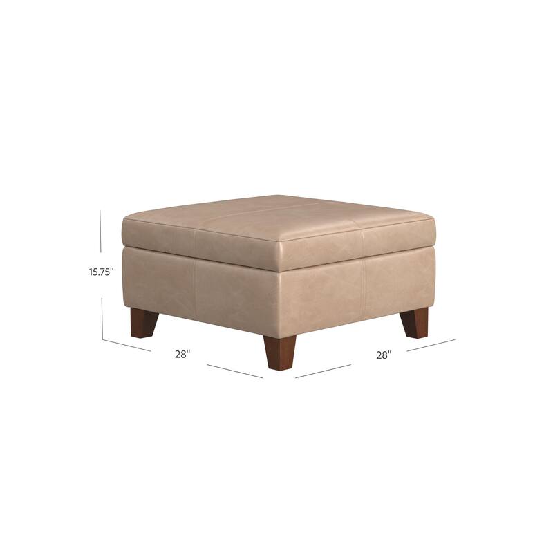 Copper Grove Luxury Large Faux Leather Storage Ottoman