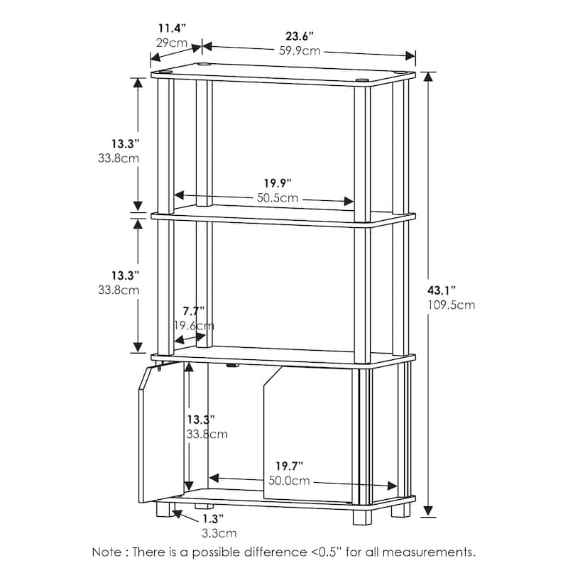 Furinno Just 3-Tier Turn-N-Tube End Table, 2-Pack