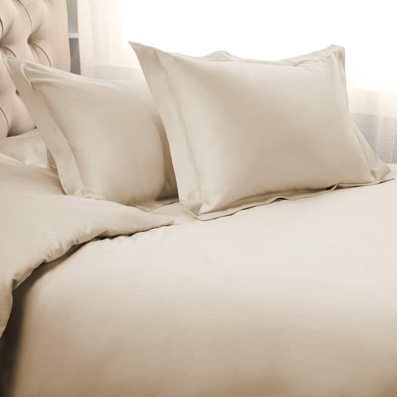 Egyptian Cotton 1000 Thread Count 3 Piece Duvet Cover Set by Superior - Ivory - King - Cal King