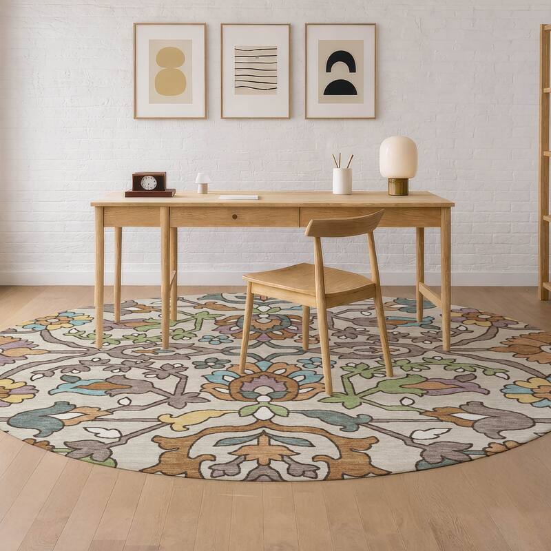 Machine Washable Indoor/ Outdoor Traditional Blanca Chantille Rug