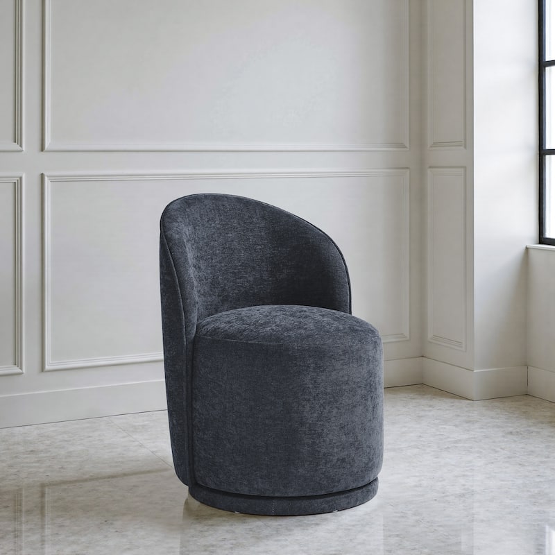 Upholstered Swivel Dining Chair Armless Barrel Chair