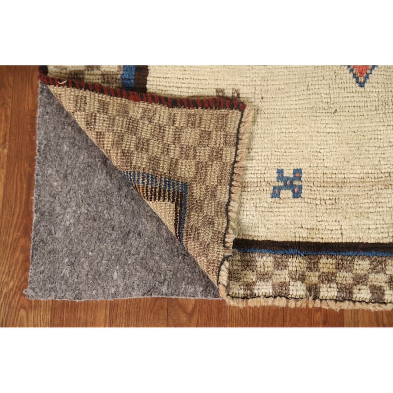 Natural Dye Gabbeh Persian Vintage Area Rug Handmade Wool Carpet - 3'3"x 5'5"