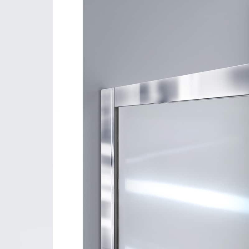 DreamLine Infinity-Z 36" D x 48" W x 78 3/4" H Sliding Shower Door, Base, and White Wall Kit in Satin Black and Clear Glass