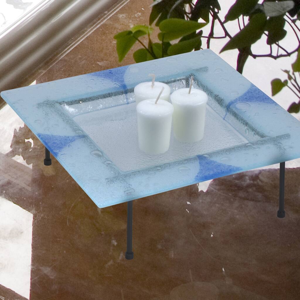 Springdale Lighting Blue Triangle Candle Holder in Blue Finish