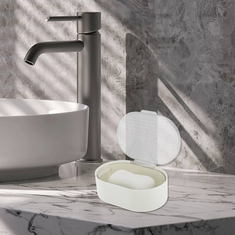 Portable Double Layer Soap Dish for Bathroom 5.91"x4.33"x2.17" 1 Pc - Clear