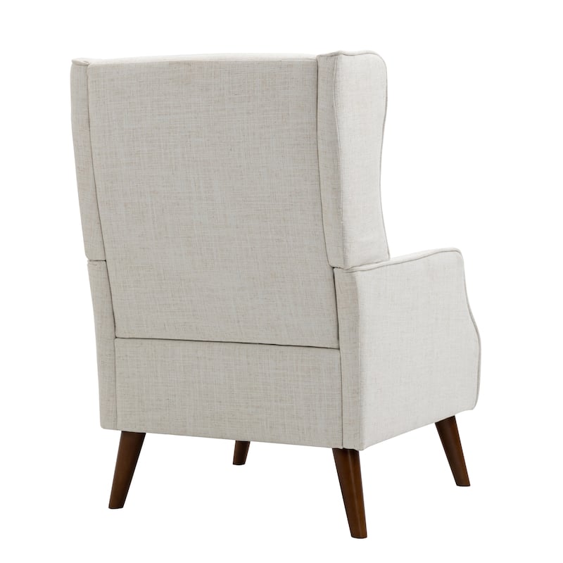 Modern High Back Cotton Linen Accent Chair