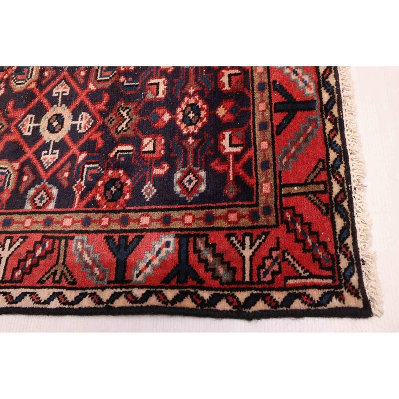 ECARPETGALLERY Hand-knotted Antalya Vintage Dark Navy Wool Rug - 3'9 x 11'7