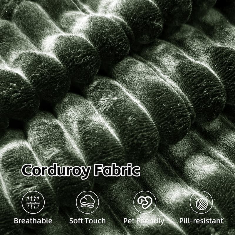 L-Shaped Corner Sectional Sofa Set with Side Chaise Lounge, Soft Foam Cushion Modular Sofa Corduroy Leisure Couch