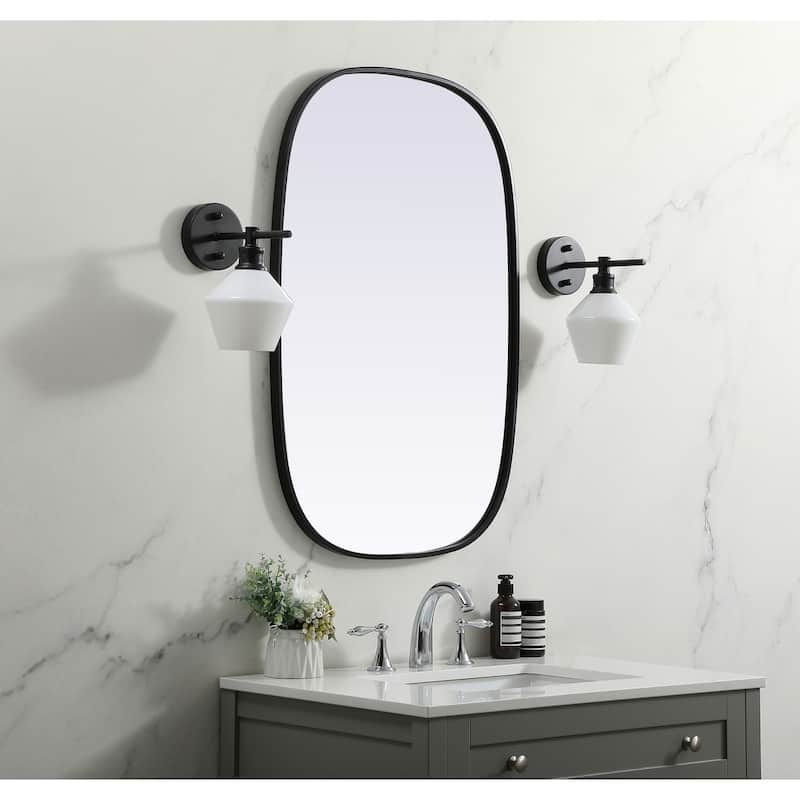 Indigo Home Metal Frame Oval Mirror 24x36 Inch