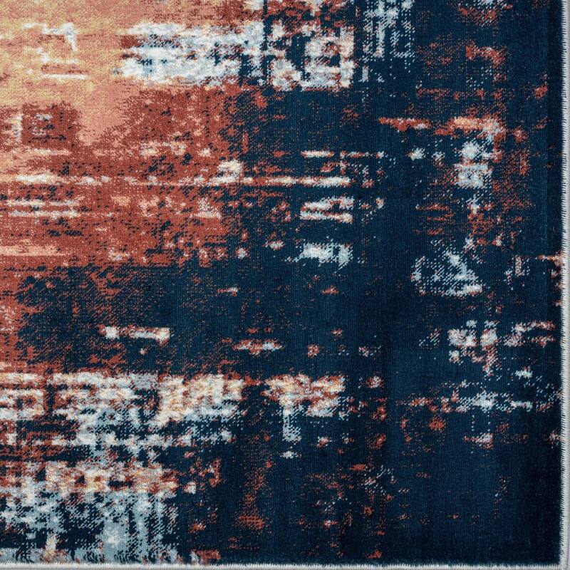Luxe Weavers Modern Crosshatch Pattern Distressed Abstract Area Rug Carpet