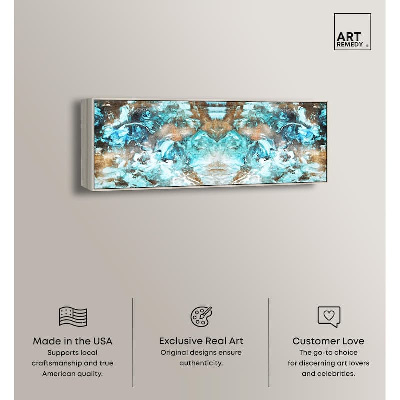 Blazing Blue Gold Long Panoramic Canvas by Art Remedy