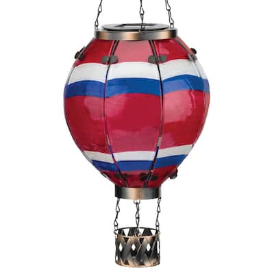 Hot Air Balloon Solar Lantern LG - Stripe - 7.5''x7.5''x23.5''