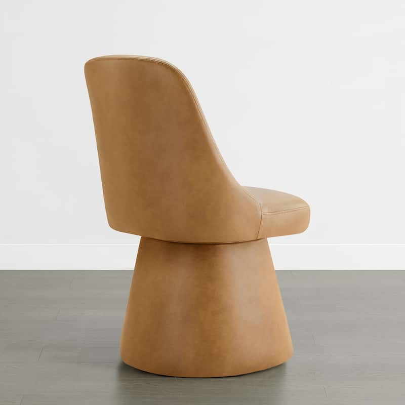 Anna Upholstered Swivel Armless Dining Chair for Kitchen Living Room