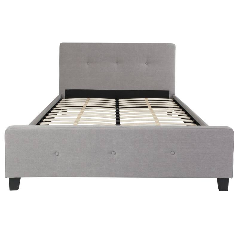 Button Tufted Upholstered Casual Style Platform Bed