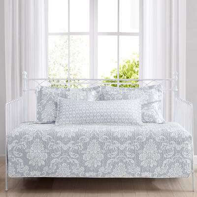 Laura Ashley Venetia Cotton Grey 4 Piece Daybed Set
