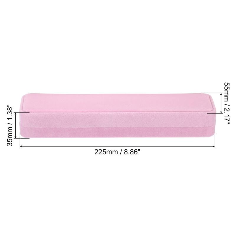 Velvet Necklace Box 2pcs Single Slot Long Chain Jewelry Holder Style 2 - Pink