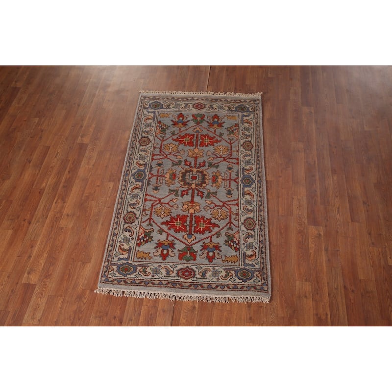 Oushak Indian Accent Rug Handmade Floral Wool Carpet - 3'0"x 5'0"