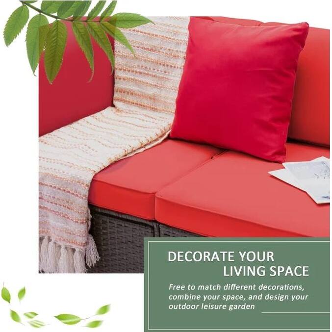 Furniwell 2-piece Outdoor Sectional Sofa Patio Conversation Set for Small Area