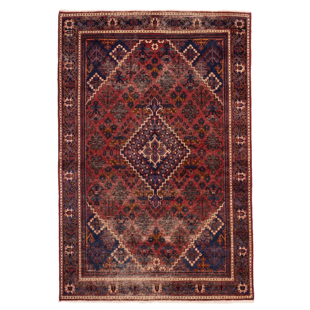 ECARPETGALLERY Hand-knotted Anadol Vintage Red Wool Rug - 4'3 x 6'5